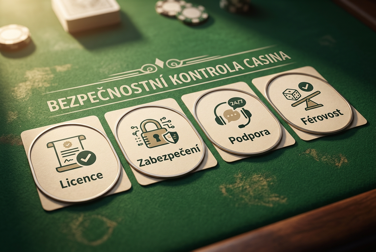 Bezpečnostní infografika na zeleném plátně s českými nápisy