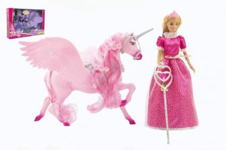 Teddies Princezna Anlily 30 cm s jednorožcem 40 cm