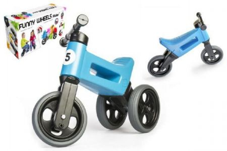 Teddies Odrážedlo FUNNY WHEELS Rider Sport modré 2v1, výška sedla 28/30 cm 