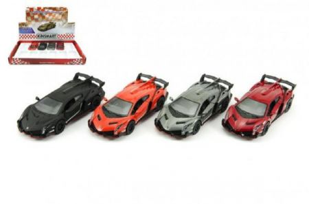 Teddies Auto Kinsmart Lamborghini Veneno kov 13cm na zpětné natažení