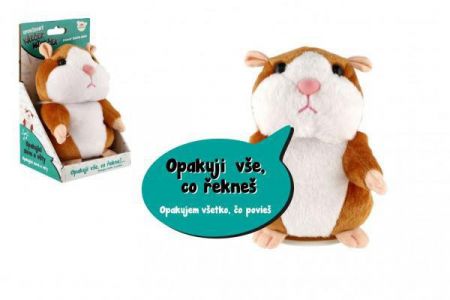 Teddies Křeček Mireček opakující věty na baterie se zvukem 18 cm 