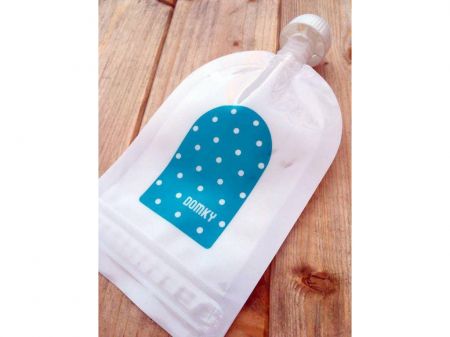 Domky  Plnitelná kapsička 140 ml Modrý puntík