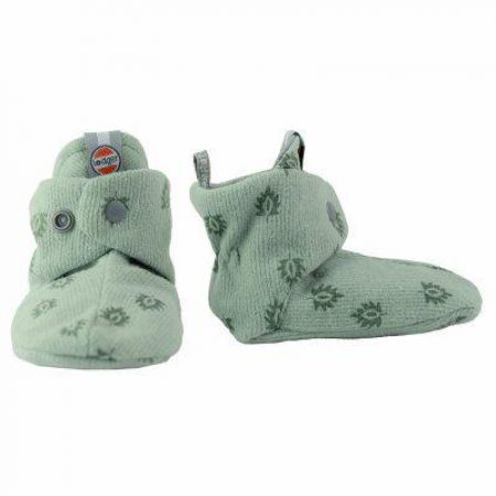 Lodger Capáčky Slipper Print Rib Silt Green 3 - 6 měsíců