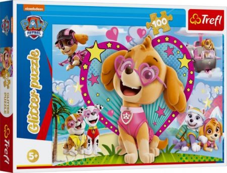 Trefl Puzzle Paw Patrol/Tlapková patrola třpytivé 100 dílků