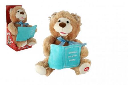 Teddies Plyšový medvěd vyprávějící pohádky česky mluvící 28 cm