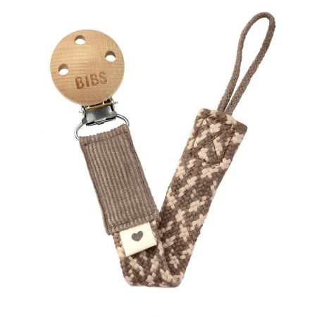 Bibs Paci Braid klip na šidítko Dark-oak-vanilla 