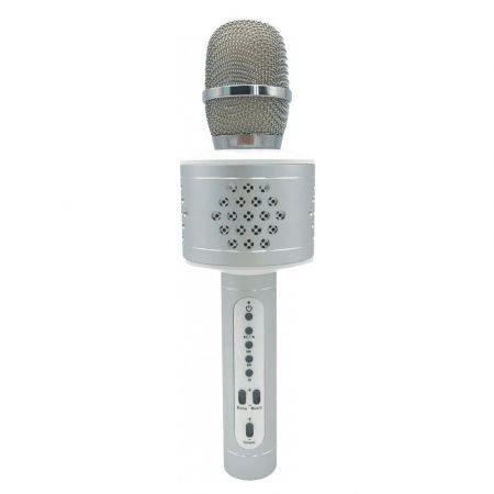 Teddies Mikrofon karaoke Bluetooth zlatý na baterie s USB kabelem Stříbrný