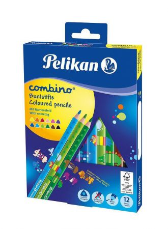 Pelikan  - Pastelky Combino 12ks se zvířátky