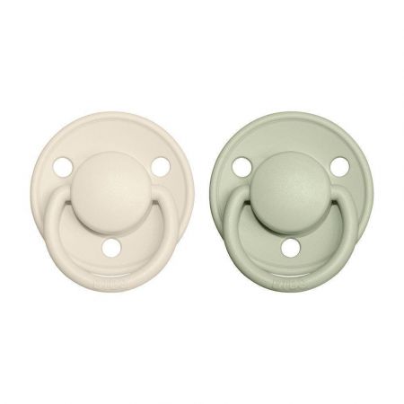 Bibs dudlíky silikon 2 ks De Lux 0-36 měsíců One Size Ivory-sage