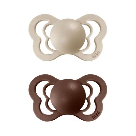 Bibs dudlíky silikon ortodonické 2 ks Couture 0-6 měsíců Vanilla-mocha 