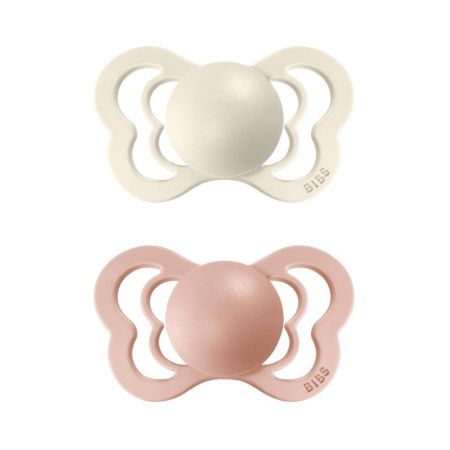 Bibs dudlíky silikon ortodonické 2 ks Couture 0-6 měsíců Ivory-blush