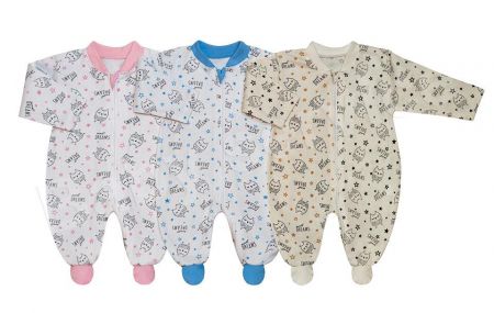 Baby Service Bavlněná kombinéza se zipem Sovy Modrá Vel. 74