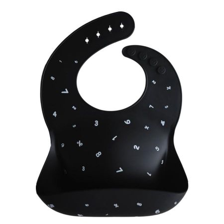 Mushie Silikonový bryndák Black-numbers 