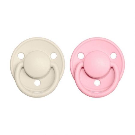 Bibs dudlíky kaučuk 2 ks De Lux 0-6 měsíců  Ivory/baby pink