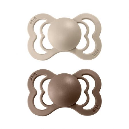 Bibs dudlíky kaučuk 2 ks Supreme 0-6 měsíců Vanilla/dark oak