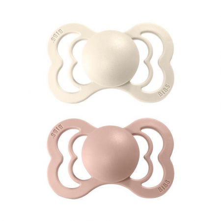 Bibs dudlíky kaučuk 2 ks Supreme 0-6 měsíců Ivory/blush