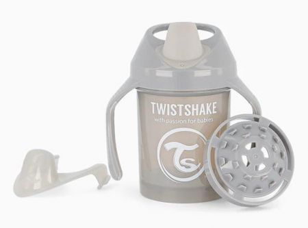 Twistshake Hrnek učící 230 ml 4 m+ Pastelově šedá