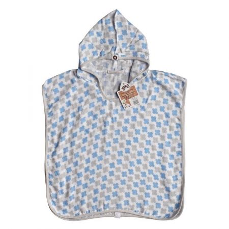 Kikko Bambusové mušelínové pončo Vel. 1 Cross Baby Blue