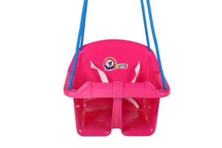 Houpačka Baby plast nosnost 20kg 4 barvy 36x30x29cm Růžová