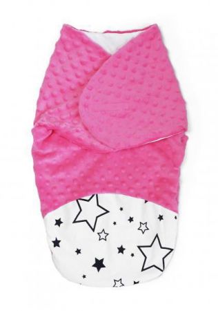 Baby Nellys  Zavinovačka / spacáček s minky 0-6 měsíců Hvězdy Růžová
