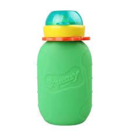 Zebra&Me Silikonová kapsička Squeasy Snacker 180ml Zelená