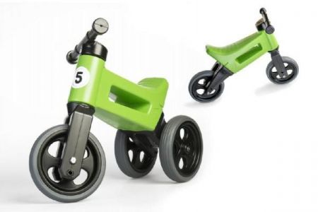 Teddies Odrážedlo Funny Wheels Sport 2v1 s gumovými koly Zelené