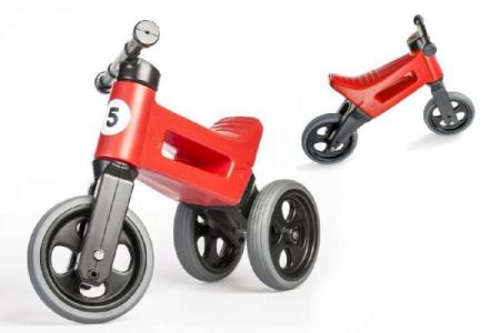 Teddies Odrážedlo Funny Wheels Sport 2v1 s gumovými koly Červené