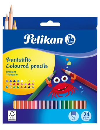 Pelikan  Pastelky trojhranné 24 barev Pelikan