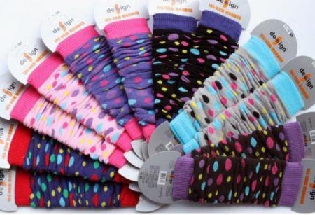 Design Socks Dětské návleky na nožičky Puntíky Růžovo-fialové typ 75