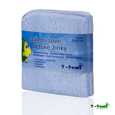 T-tomi Bambusové žínky 4 ks Modré