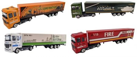 MEGA CREATIVE - Kovový model kamion TIR Truck 20cm, Mix produktů