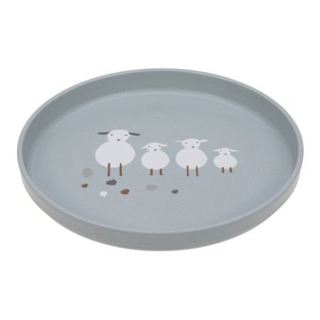 Plate PP/Cellulose Tiny Farmer Sheep/Goose blue