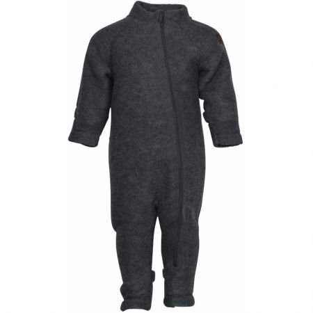 Mikk-Line kojenecký vlněný merino overal Anthracite Melange 50005 Velikost: 92 Merino vlna