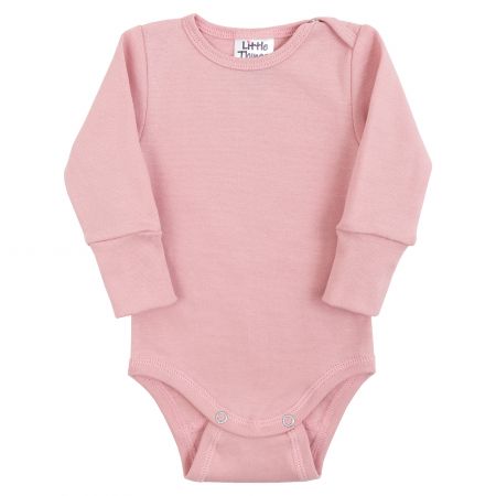 světle růžové rostoucí body s dlouhým rukávem  - 6-9kg