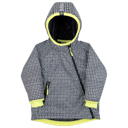 černo-zelená softshellová bunda se šikmým zipem - 1-3 roky