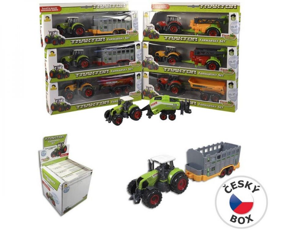 MADE - Traktor s přívěsem 27 cm, Mix Produktů
