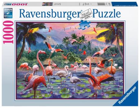 RAVENSBURGER - Růžoví plameňáci 1000 dílků