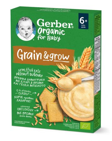 GERBER GERBER Organic Kaše nemléčná s příchutí sušenky 200 g