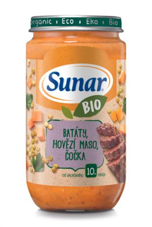 SUNAR SUNAR BIO Batáty, hovězí maso, čočka 235 g