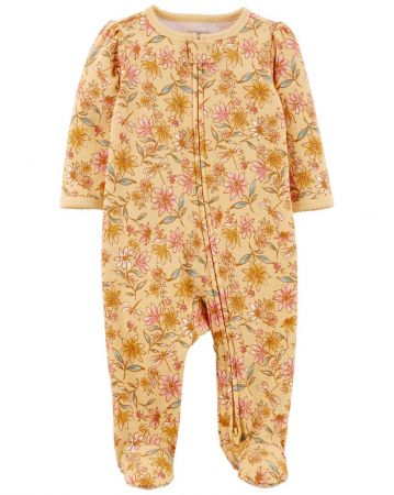 CARTERS CARTER'S Overal na zip Sleep&Play Yellow Flowers holka NB/vel. 56