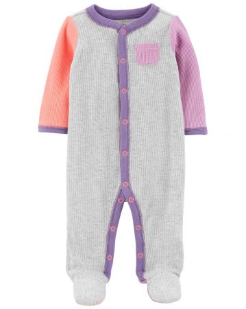 CARTERS CARTER'S Overal na druky Sleep&Play Grey&Multicolor holka NB, vel. S 56