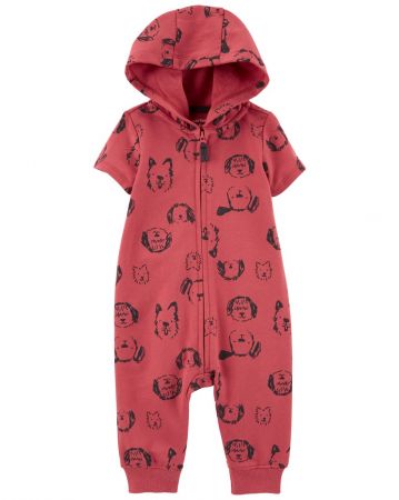 CARTERS CARTER'S Overal na zip bez nožiček kr. rukáv Red Dog kluk 6m