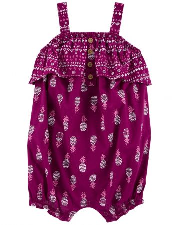 CARTERS CARTER'S Overal letní Purple Pineapple holka 9m