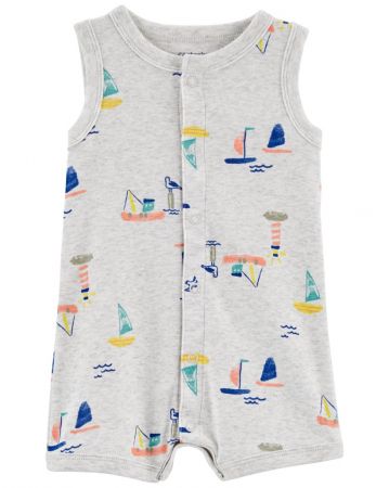 CARTERS CARTER'S Overal letní Grey Boats kluk 12m