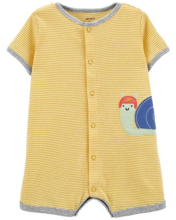 CARTERS CARTER'S Overal letní krátký rukáv Yellow Snail chlapec 9m