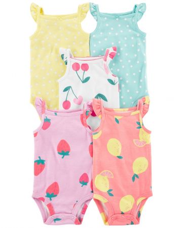 CARTERS CARTER'S Body na ramínka Dots Fruit holka 5ks 9m