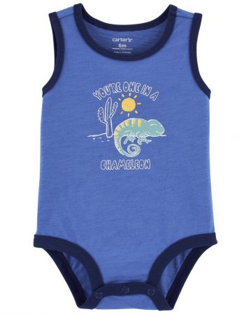 CARTERS CARTER'S Body bez rukávů Blue Chameleon kluk 6m