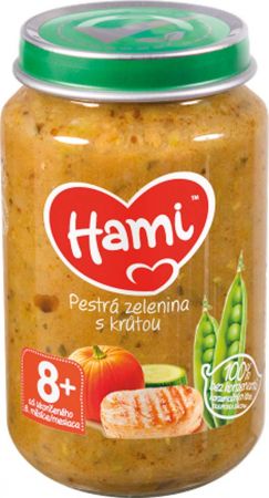 HAMI HAMI Pestrá zelenina s krůtou (200 g) - masozeleninový příkrm