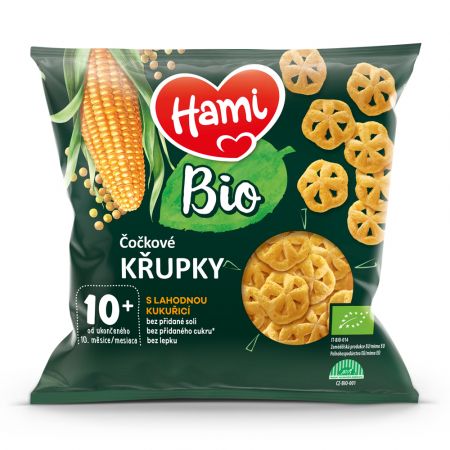 HAMI HAMI BIO Křupky čočkové s lahodnou kukuřicí 20 g, 10+