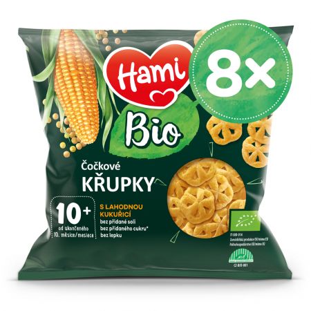 HAMI 8x HAMI BIO Křupky čočkové s lahodnou kukuřicí 20 g, 10+